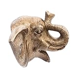 TOBBOMEY Elefantenkopf Wandbrunnen Ausguss aus Resin Garten Springbrunnen Düse für Außenbereich...