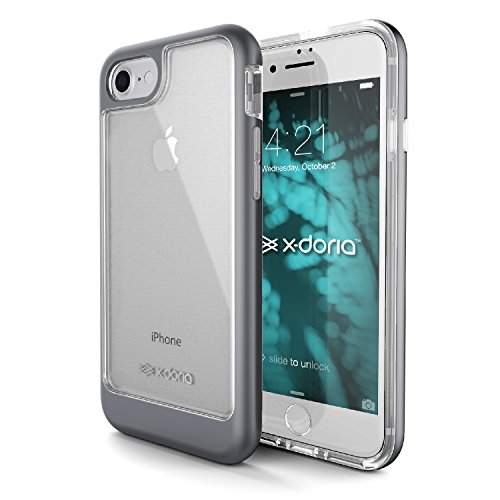 iPhone 7 Case, X-Doria EverVue Series - Cool, Slim, and Stylish Protection, Clear Impact Resistant Case for Apple iPhone 7, [Space Gray]