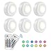 Price comparison product image Under Cabinet Lights, OHLGT RGB Wireless LED Puck Lights 13 Colors and 4000K Dimmable, Closet Lights Battery Powered Remote Control Atmosphere Night Light Ideal for Kitchen Wardrobe Lights, 6 Packs