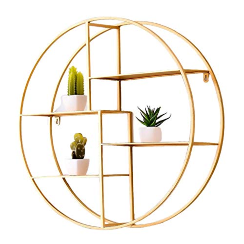Support mural rond en fer forgé or haut de gamme 60cm - 2