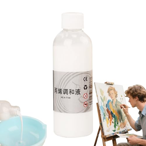 Zasdvn Diluant Pour Peinture Acrylique - Aide Fluidifiante 100 ml,Fournitures Artistiques pour Artisanat de Précision - Additifs pour Consistance Optimale des...