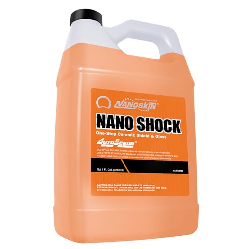 Nanoskin NANO SHOCK One-Step Ceramic Shield & Gloss 1 Gallon – SiO2 Spray Sealant, Clay Lubricant & Hydrophobic Coating | Easy Spray-On Wipe-Off Gloss for Cars, Trucks & RVs