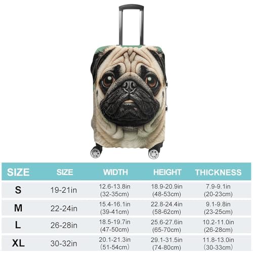 Travel Luggage Cover Elastic Suitcase Protector Anti-Scratch Washable Many Cute Pug Luggage Sleeve Tsa Approved Carry on Covers Baggage Cover Fits 18-32 Inch Luggages2