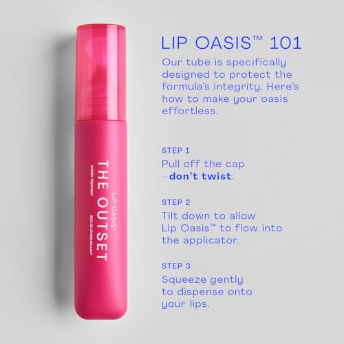Image of The Outset Lip Oasis Hydrating Lip Balm, Glossy Moisturizing Lip Treatment for Dry, Sensitive Lips, Clean, Vegan & Gluten-Free, Daiquiri, 0.3 oz