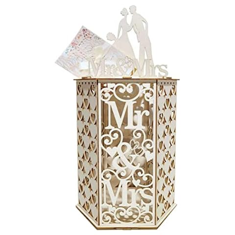 WANAONE Caja de Tarjetas de Boda de Madera Cover