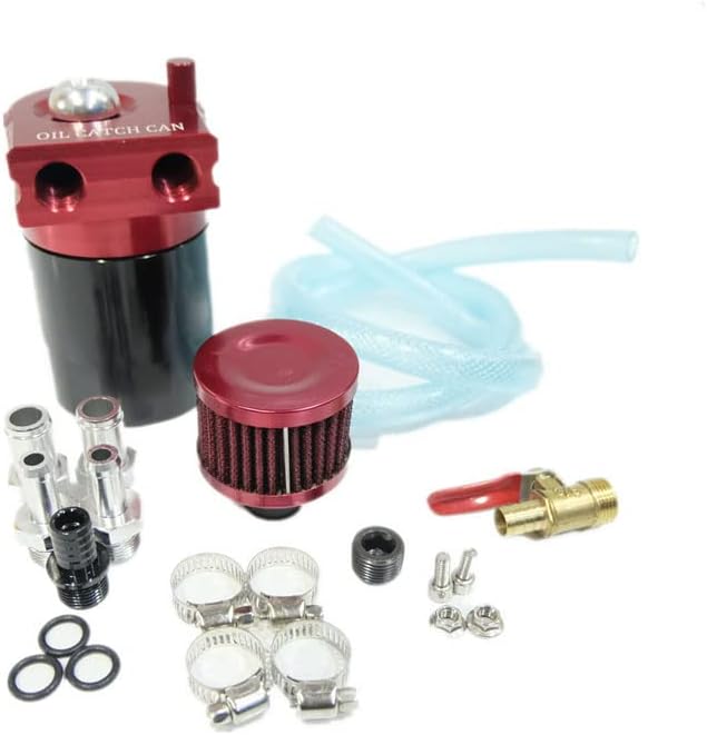 Baffled Aluminum Oil Catch Can Reservoir Tank/Oil Tank With Air Filter Oil Drain Valve Universal 600ML