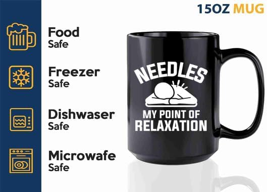 Acupuncture Coffee Mug 15oz Black -Needles My point - Chiropractors Physical Therapists Physician Assistants Naturopathic Physicians Massage Therapists., BHUGSLEADER8526