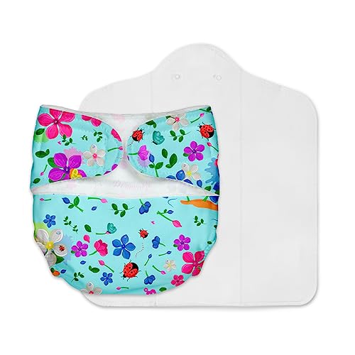 Image of SuperBottoms Newborn UNO Cloth Diaper - Reusable and Washable Cloth Diaper for newborn babies from 0-3 months (0-7 kg) | Softest and Safest Newborn Baby Cloth Diapers with Dry feel Magic Pad - Periwinkle