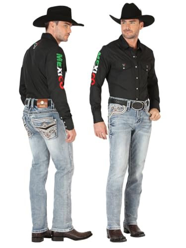 Centenario Men's Premium Denim Boot Cut Pants - Black 45532