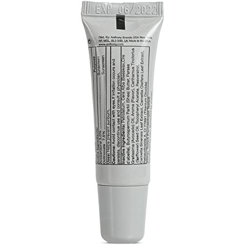 Anthony SPF 25 Lip Balm Sunscreen. Mint and White Tea Flavor, With Green Tea Extract, Shea Butter & Vitamin E, Moisturizing Repair Treatment for Chapped and Dry Lips, Hydrates & Nourishes, 0.25 Oz