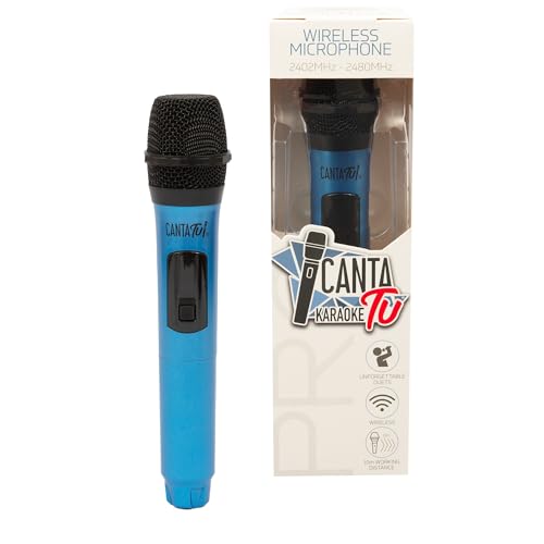 Canta Tu Karaoke Micrófono inalámbrico Pro 2023, micrófono de Karaoke inalámbrico, frecuencia 2402 MHz-2480 MHz, 4 Colores Disponibles, Compatible con Canta Tu Pro 2023, Ideal para duetos, Azul