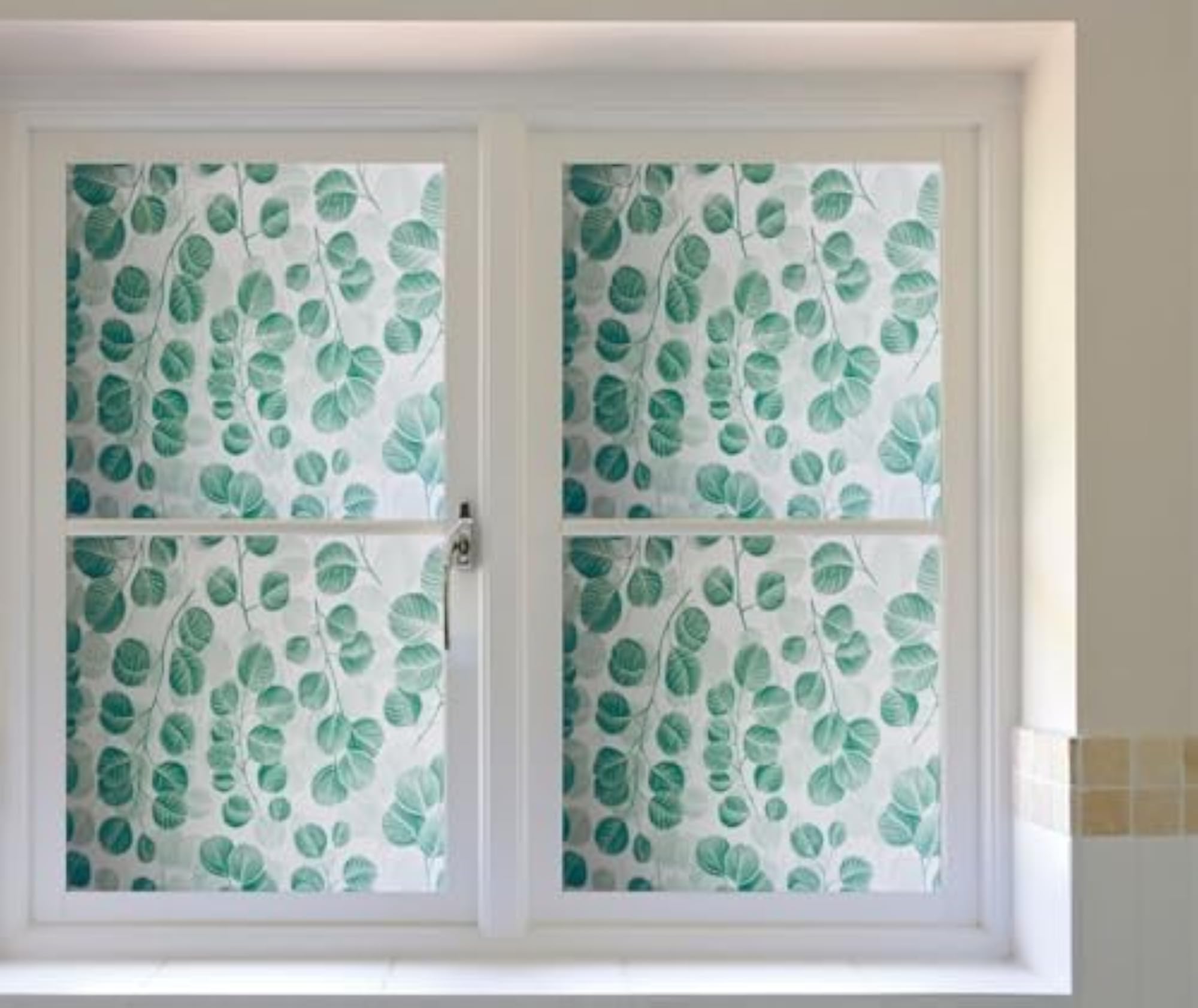 Hazel Frosted Window Film Leaf Pattern Privacy
