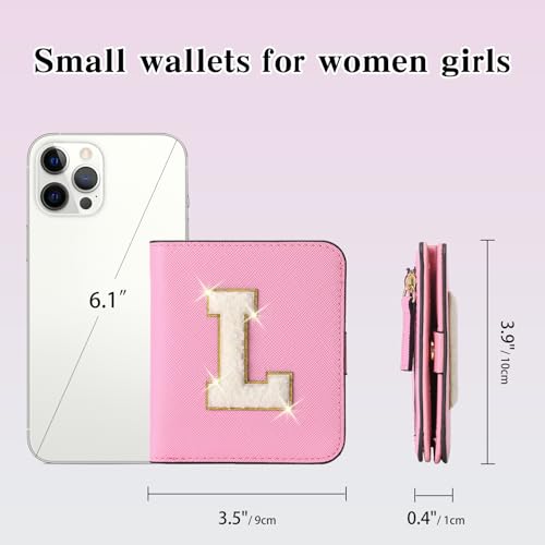Image of RNIEGA Initial Wallet Women Small Teen Girl Gifts Trendy Stuff Girls Wallets Personalized Christmas Birthday Gift for Women Friends Daughter Granddaughter 6 7 8 9 10 11 12 13 Year Old Pink L