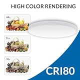 M Ledme - Lampa sufitowa LED 40 W, lampa sufitowa do łazienki IP44, 4000 lumenów, neutralne kolorowe światło (4500 K), do łazienki, kuchni, na balkon, LM8258.