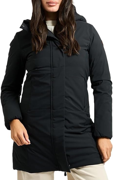 Veste longue femme idéale pour l'automne Save The Duck LEYLA MATT noire