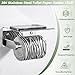 APLusee Toilet Paper Holder with Phone Shelf Polished Chrome, SUS 304 Stainless Steel Bathroom Accessories Tissue Roll Dispenser Storage Wall Mounted