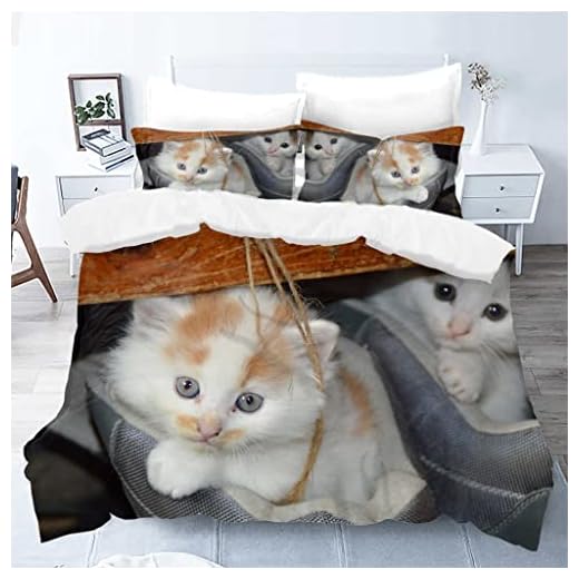 Sängklädesset King Size Turkisk Van Katt, Anti-allergisk King Size Påslakan med Dragkedjestängning, Tryckt Påslakan 230 x 220 cm med 2 Örngott för vuxna, barn, tonåringar