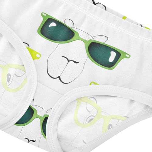 Cool Llama Faces White Girls Underwear Toddlers 2t Cotton Little Girl Panties Cartoon Kids Undies Briefs4