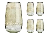 Godinger Tumbler Glasses, Beverage Glasses, Hammered Glass Cups – Grey, Set of 4