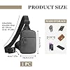 cxxtkcxxlc Sling Chest Sac à bandoulière étanche pour homme avec portefeuille pour activités de plein air, voyages et vie quotidienne, gris #1