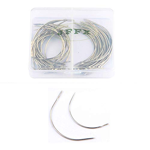 JFFX 50 Pieces C Needles for Sewing, C Type Curved