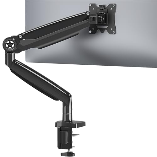 MOUNTUP Ultrawide Single Monitor Desk Mount for 13 to 35 Inch Screen, Fully Adjustable Gas Spring Monitor Arm, Hold 4.4-30.9 lbs Computer Monitor Stand Holder, VESA Mount with Clamp and Grommet Base
