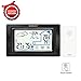 Produktbild FORNORM Drahtlose Wetterstation Indoor Outdoor Thermometer Hygrometer Drahtloser Temperatur- und Feuchtigkeitsmonitor Touchscreen mit Hintergrundbeleuchtung des Außensensors (Schwarz)
