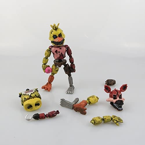 6Pcs/Set Fnaf Figure, Luminous Bonnie Foxy Freddy Fazbear Bear Mangle Doll Pvc Action Toy Figures With Movable Joints #TOP4