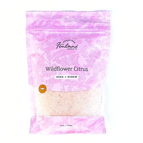 Fontana Candle Co - Epsom Salt | Wildflower Citrus 24 Oz | Essential Oil And Soothing Coconut Oil | Natural Magnesium Flakes Scented Bath Salts #TOP16