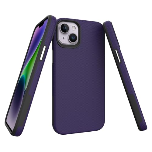 Image of NOXO Ultra-Hybrid Triangle Back Case Cover for iPhone 14 Plus, | Shockproof Design | Camera Protection | Soft TPU & Rugged PC | Bumper Case Cover for iPhone 14 Plus, (Deep Purple)