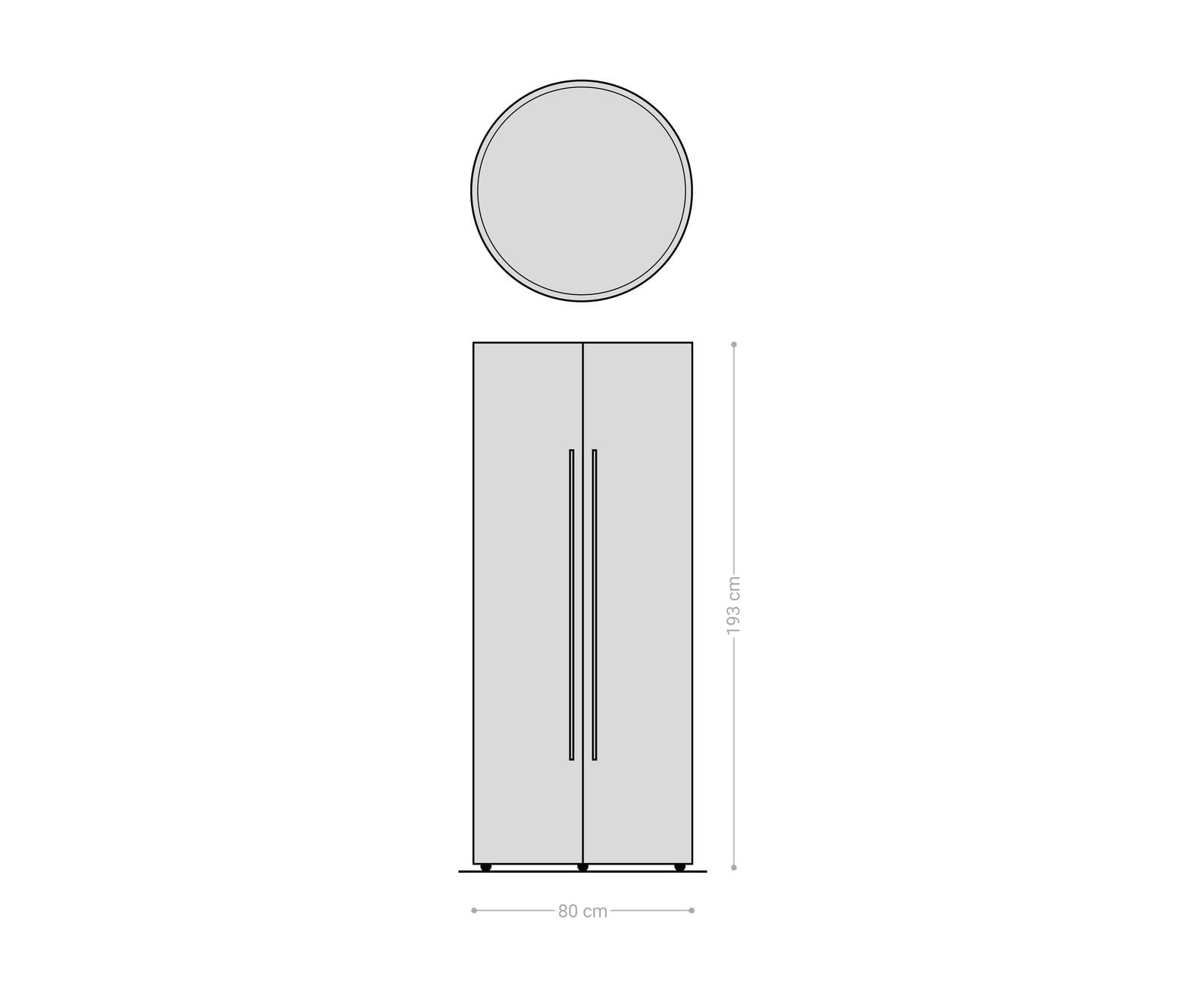 DELIFE Weinschrank Tulsa Akazie Natur 80x190 cm LED-Beleuchtung Barschrank