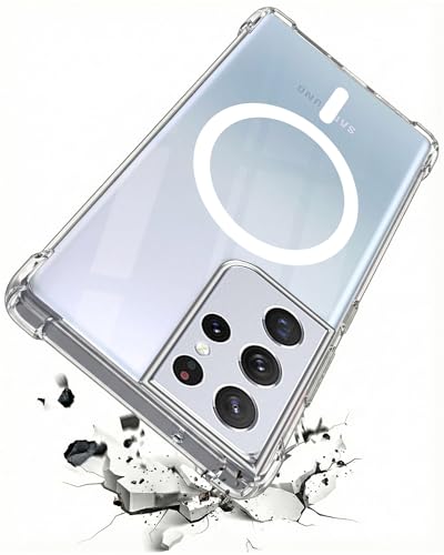 Image of Jkobi Shockproof Crystal-Clear Back Cover for Samsung Galaxy S21 Ultra 5G (Magsafe Wireless Support | Drop & Camera Protection | Hard Polycarbonate)