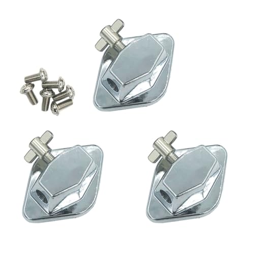 TUOREN 3 Pack Floor Tom Leg Mount Bracket with Screws Metal Tom Leg Base Floor Tom Leg Clamp Holder Percussion Drum Base Hardware Brackets