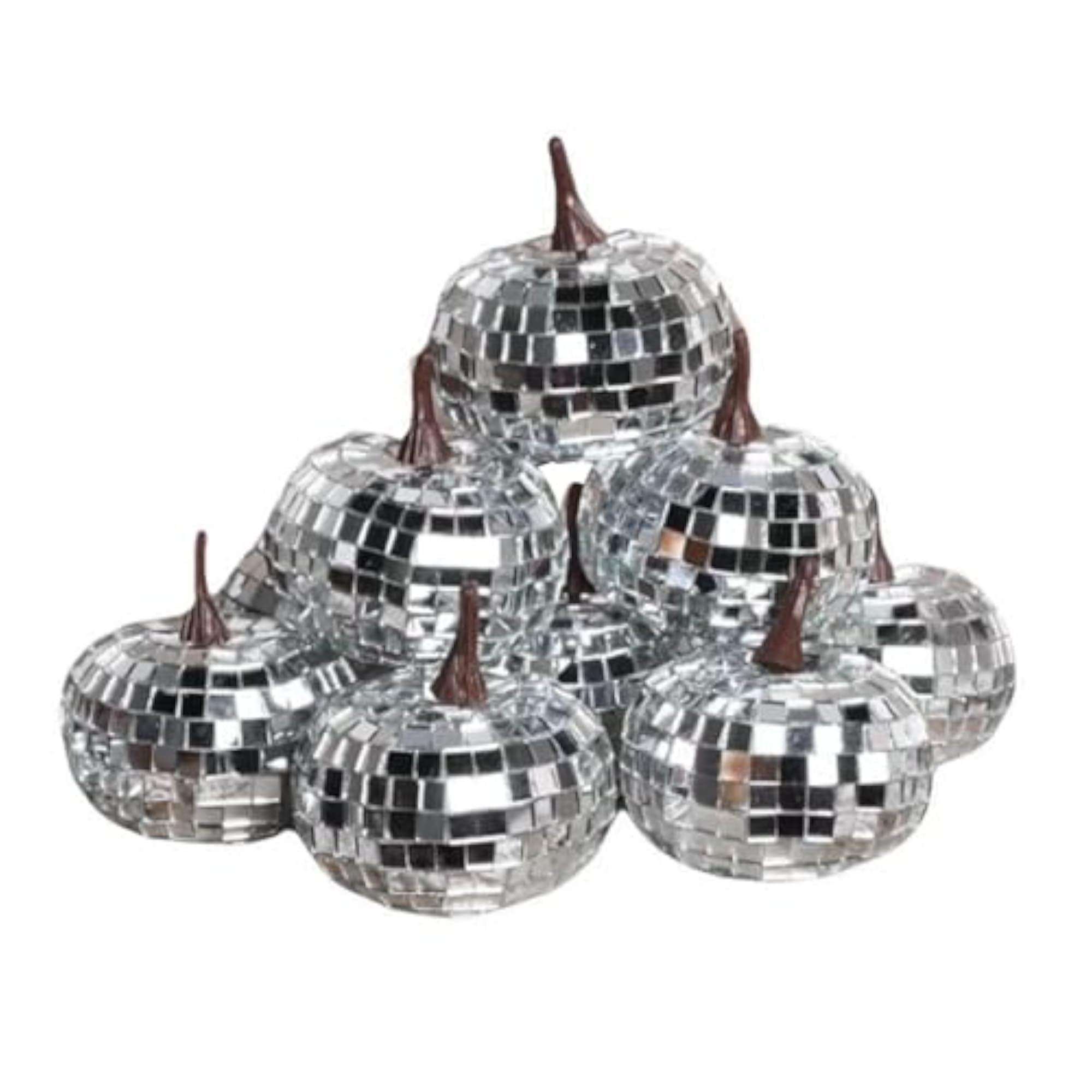 12Pcs Mini Artificial Pumpkins Glitter Ornaments for Party Table Centerpiece