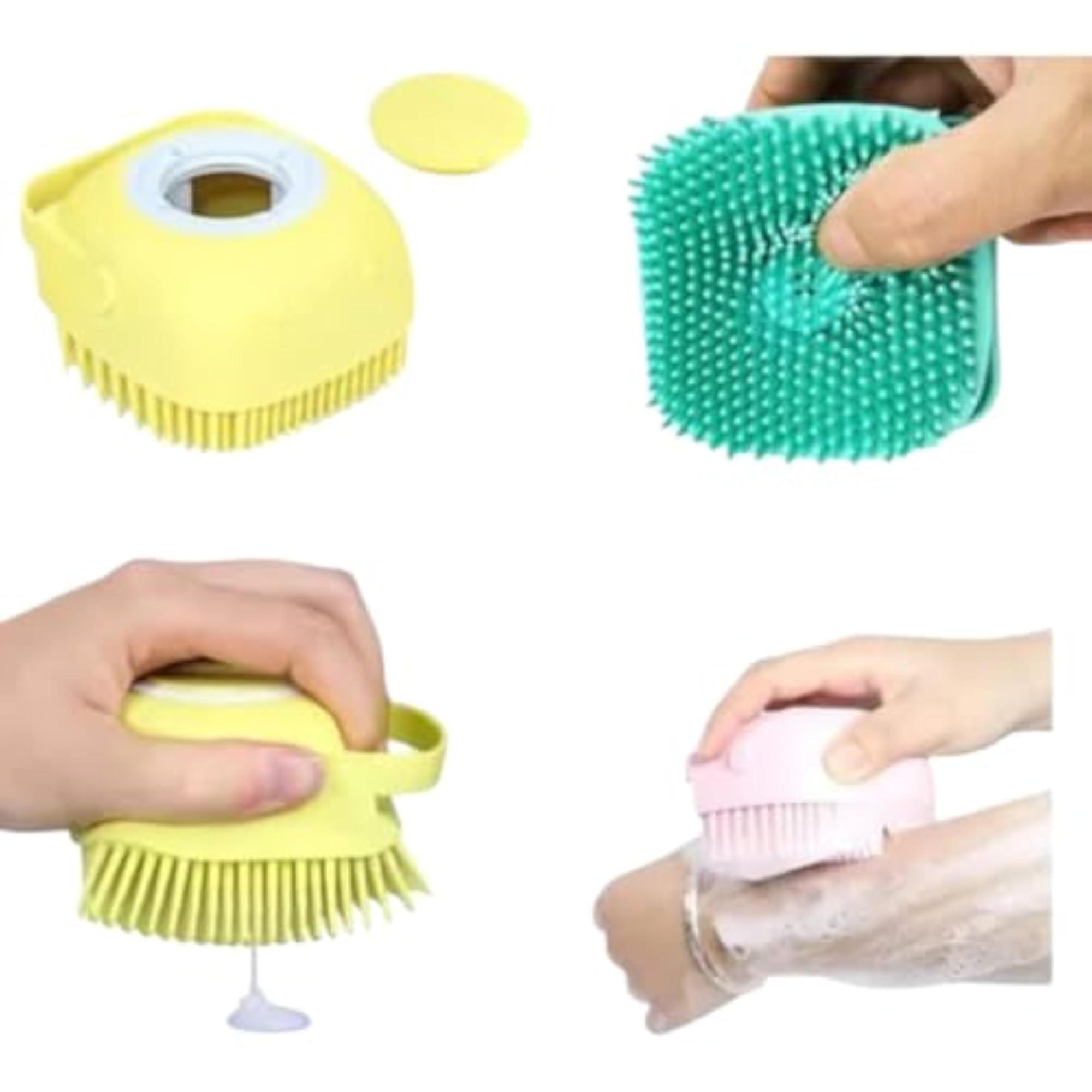 Silicone Body Scrubber With Soap Dispenser Brush