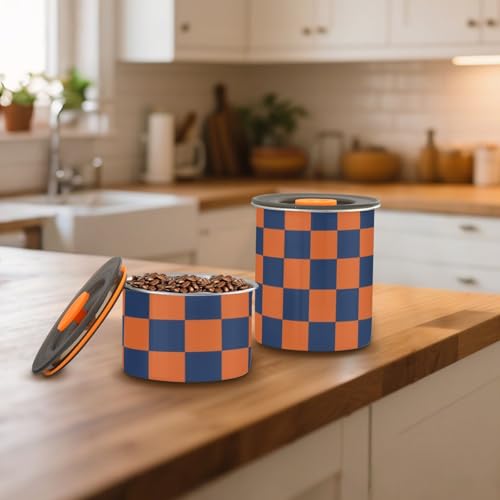 Contenedor para café diseño americano naranja y azul acero inoxidable miniatura 7