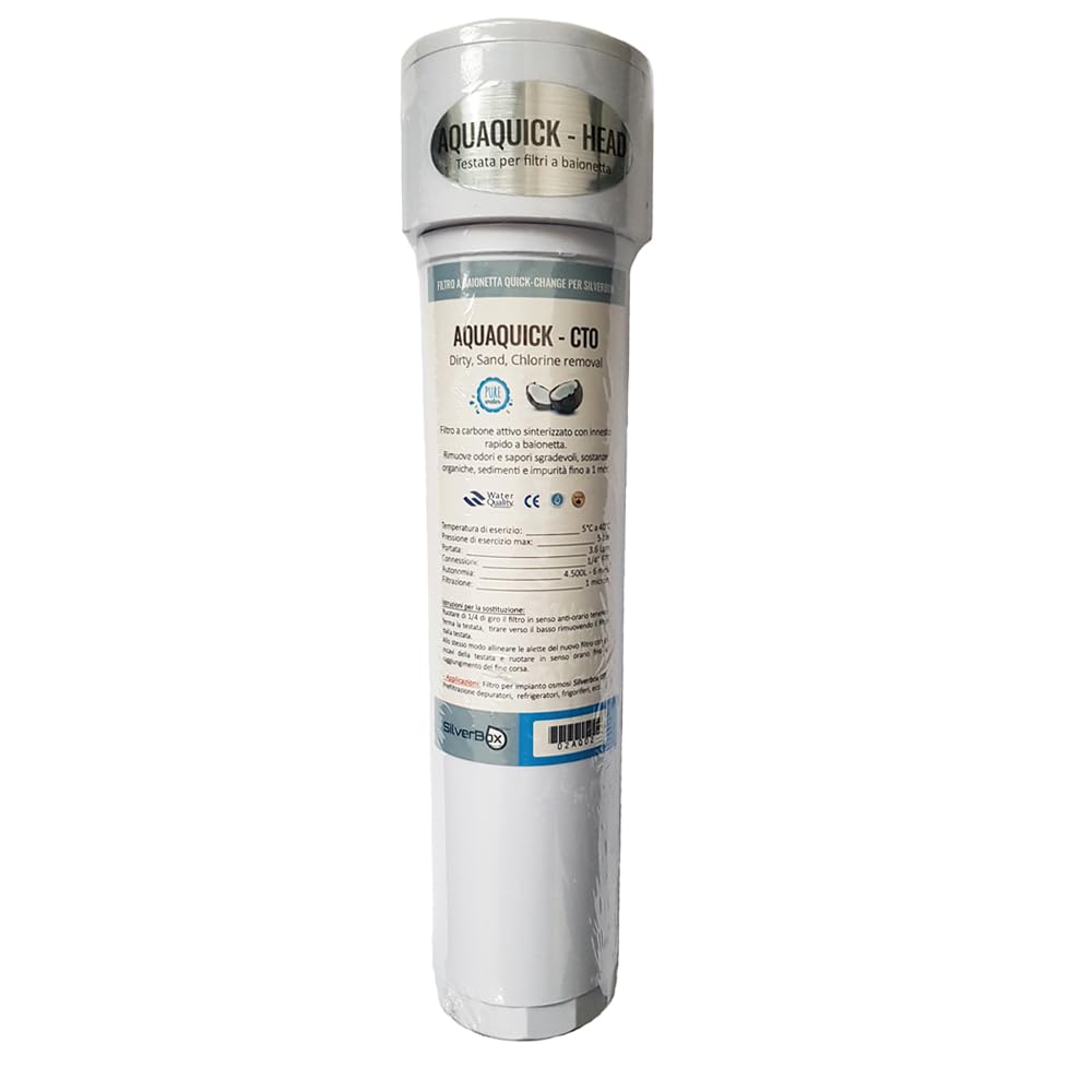 AcquaHOME® AQUAQUICK KIT RICAMBIO FILTRO BI-STADIO ORIGINALE PER IMPIANTO OSMOSI INVERSA SILVERBOX UP DEPURATORE MADE IN ITALY