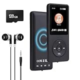 MP3 Player with Bluetooth 5.2 HiFi Sound, with Built-in Speaker/FM Radio/Voice Recorder/E-Book, Lossless Sound Multifunctional Mini Design Ideal for Sport Running (Earphones Included)