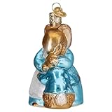 Old World Christmas Mrs. Rabbit and Peter Glass Blown Ornament for Christmas Tree, Handcrafted Holiday Decoration, Peter Rabbit Collection