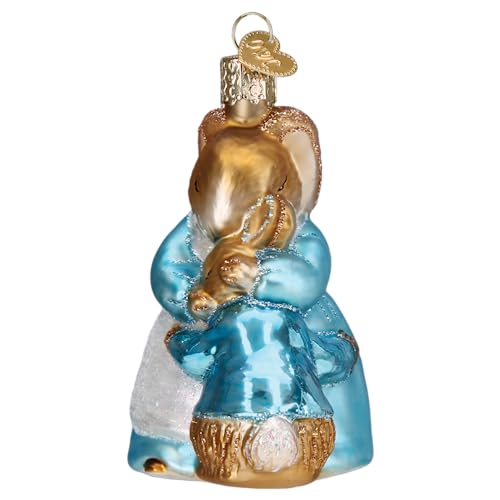 Old World Christmas Mrs. Rabbit and Peter Glass Blown Ornament for Christmas Tree, Handcrafted Holiday Decoration, Peter Rabbit Collection