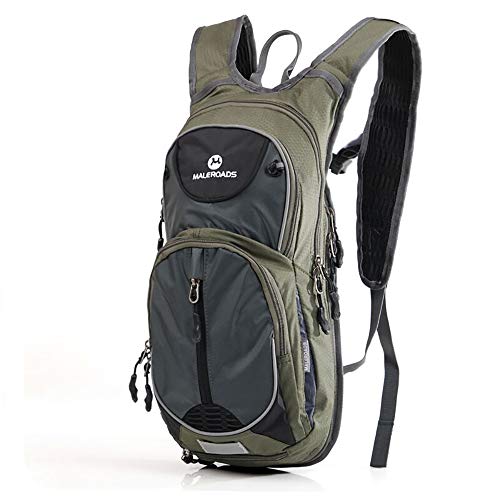 Maleroads Larger Capacity Hydration Pack with 2L Water Bladder, Insulated Water Backpack Water Resistant Hydration Backpack for Hiking, Cycling, Camping (Olive Green)