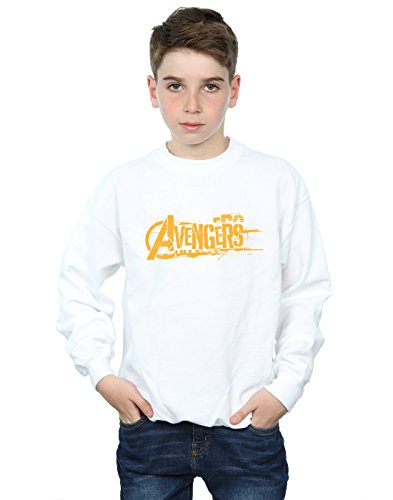 Marvel Boys Avengers Infinity War Orange Logo Sweatshirt White 5-6 Years