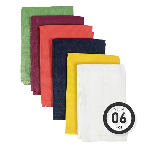 Image of TARAN LIVING Kitchen Towels 100% Cotton Dish Cloths, Hand Towel, Dish Towel for Cleaning & Drying Tea Towels Set with Hanging Loop - 18 inchx 28 inch, Pack of 6, for DIY, Christmas, Thanksgiving, Valentine.