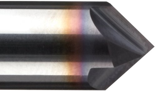 Image of CM490-0.375-D1-C.0-Z4 17004753 Carbide Chamfering Mill, TiAlN Coated, 4 Flutes, 90 Degree Chamfer End, 3 /16' Cut Cutting Length, 3 /8' Diameter