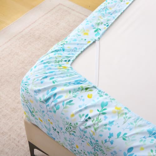 Image of Mooreeke Cozy Floral Leaf Microfiber Printed Full Sheet Set