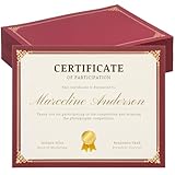 50 Count Single Sided Certificate Holders with Gold Foil Border Diploma Cover for or Letter Size 8.5 x 11 Certificate Paper, Cardstock, Award, Graduation, Documents,School - Burgundy