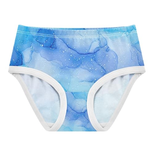 Panties for Girls, Blue Watercolor Gradients Toddler Girl Briefs, Girls' Cotton Brief Underwear, 2T–8 Years