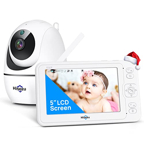 Baby Camera Monitor,5" Video Baby Monitor with 1080P Camera,2-Way Talk,Sound Detect and Audible Alarm,Clear Night Vision,24Hrs Standby,900ft Range,PTZ Wireless Portable Baby Monitor(No WiFi Required)