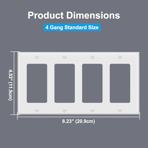 Image of 2 PK BESTTEN 4 Gang Decorator Light Switch or Receptacle Outlet Wall Plate