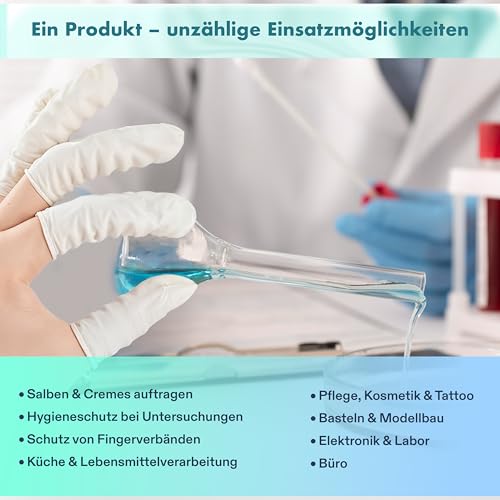 THERACASO Einweg Latex Fingerlinge | puderfrei | hygienisch & reißfest | 100 Stück | Größen S–XL | für Pflege, Kosmetik, Verband, Lebensmittelkontakt | medizinisch, nicht steril M